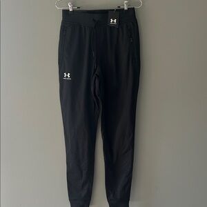 Under Armour Black Jogger Sweatpants with White Logo